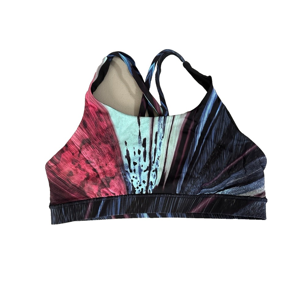 Lululemon Women's Size 10 Energy Sports Bra Pink Blue Multicolor